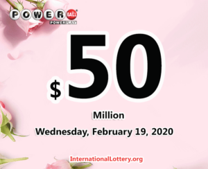 2020年2月15日的Powerball开奖结果：头奖为5000万美元。